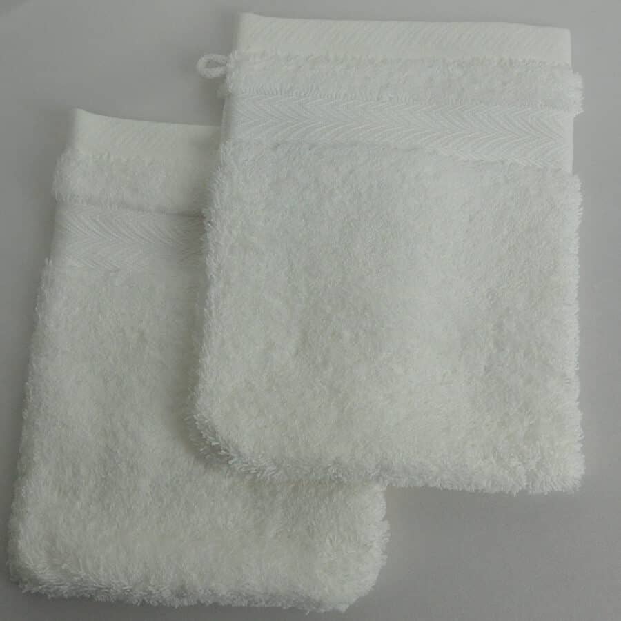 Gant de toilette blanc en microfibre Manavai - Espace Bain