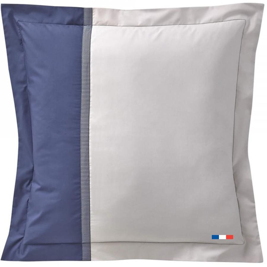 taie-oreiller-carre-carree-percale-coton-gris-perle-bleu-bicolore