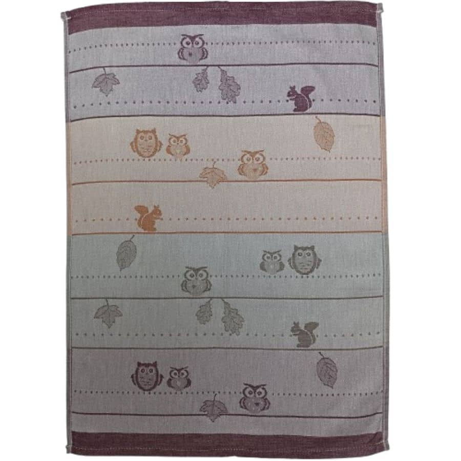 torchon-coton-hibou-bordeaux