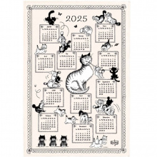 torchon-calendrier-2025-dubout-chatons-ecru